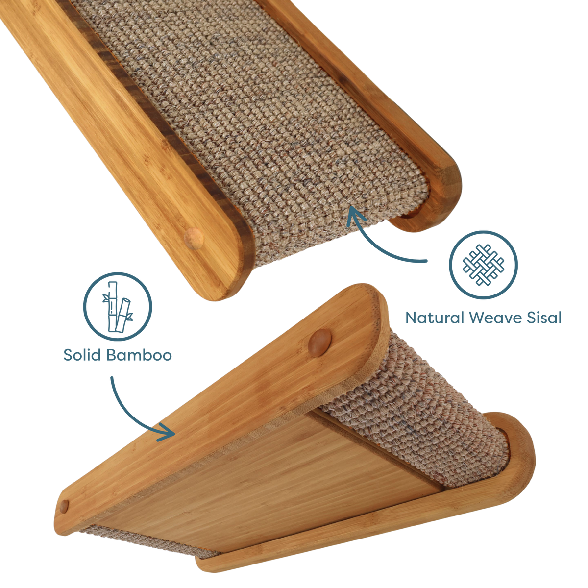 Solid bamboo, wrapped in sisal